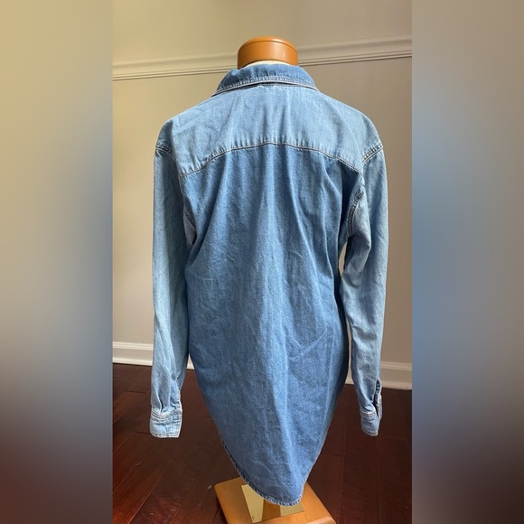Topshop Denim Button-Down Shirt Women's Size L - Picture 2 of 4